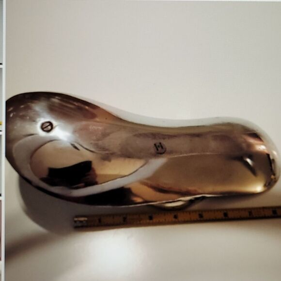 Metal CATCH ALL KEY HOLDER CANDY DISH SILVER FLIPFLOPS luau Trinket party Shoe - Picture 4 of 5